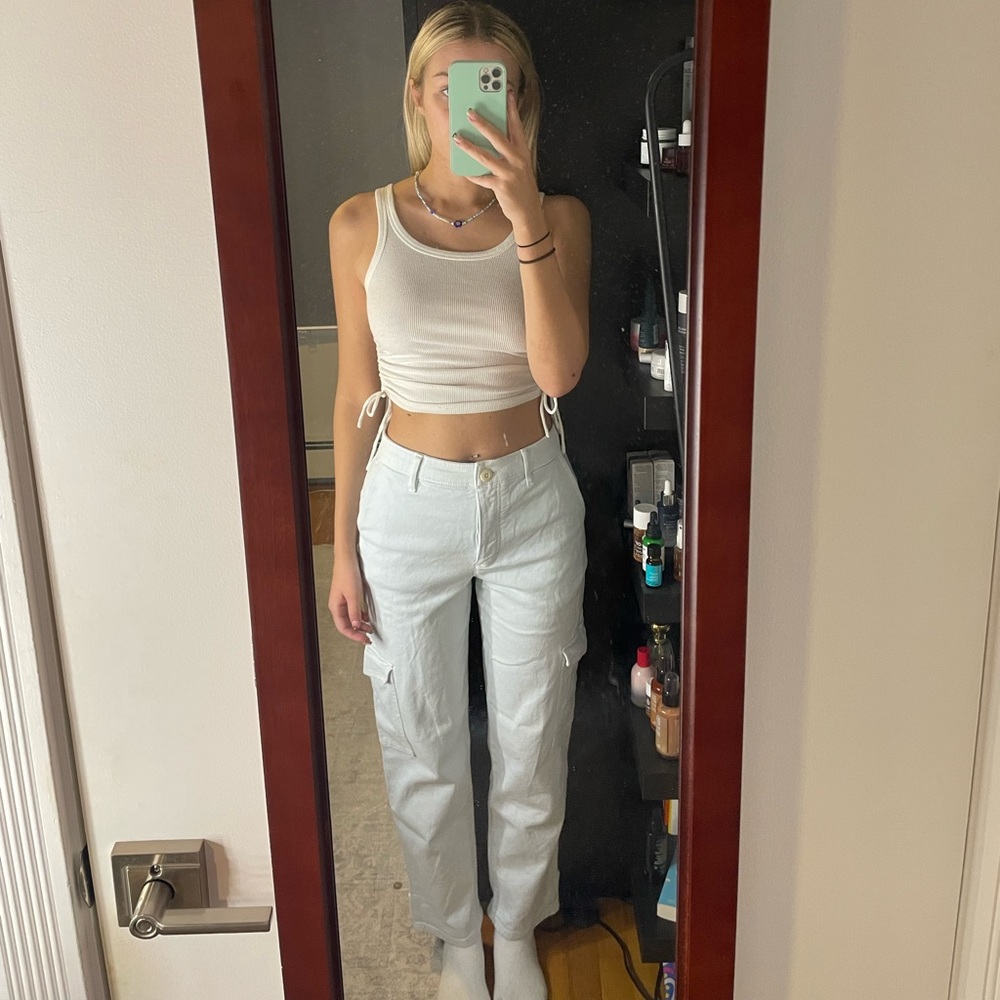 blue aritzia cargo pants